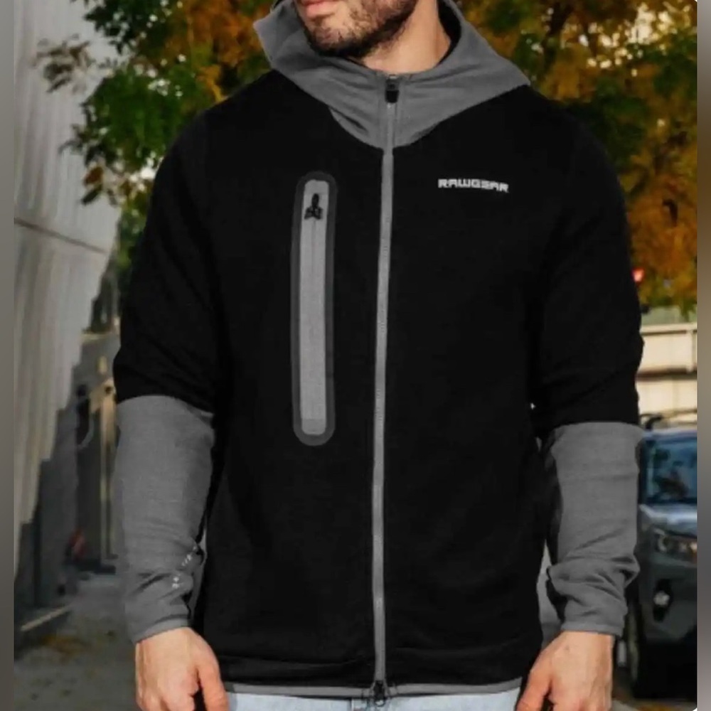 RawGear hooded zip up jacket RG517 NWT pro tech track Large‎ gorpcore